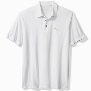 Tommy Bahama IslandZone White Polo Shirt w Grey Logo - Excellent condition
